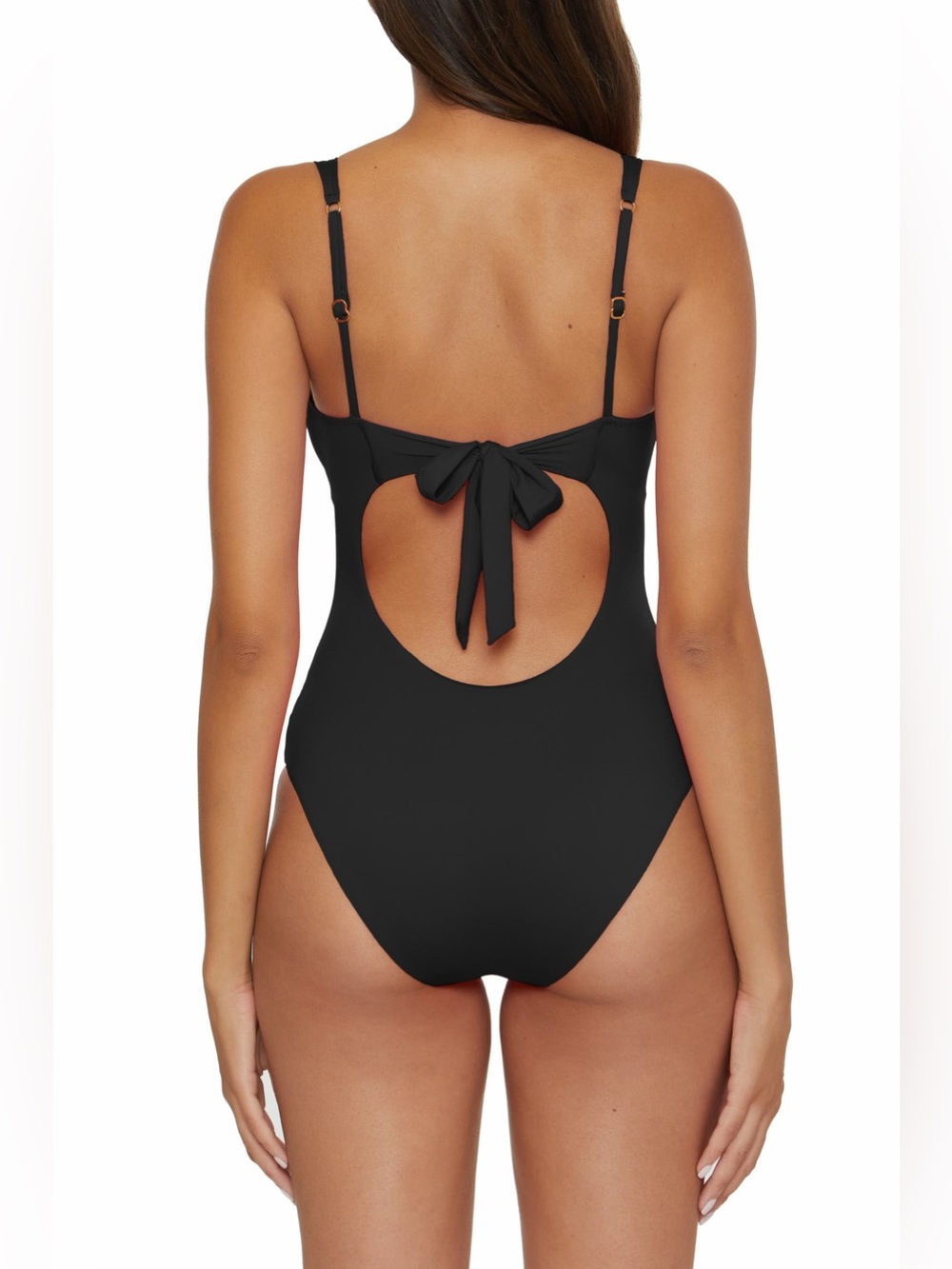 Becca Color Code V-Wire One Piece Swimsuit Black Size L 10 NWOT - Picture 2 of 8
